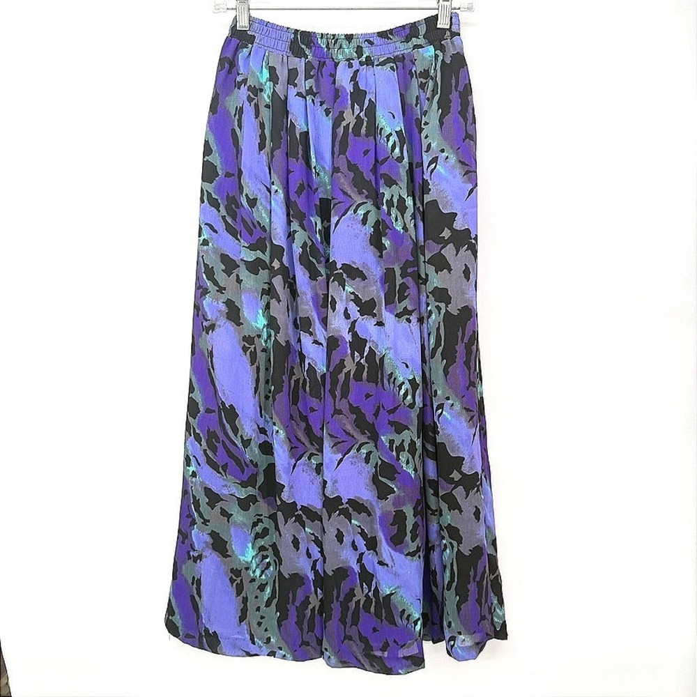 Rhodes Collections Inc Skirt Abstract Aline Pleated Maxi Vintage Whimsigoth Sz 8